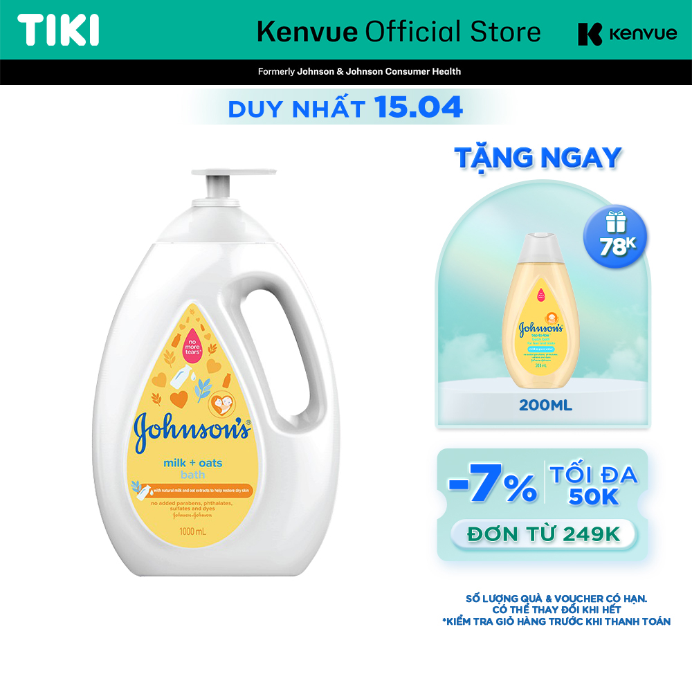 Sữa Tắm Johnson's Baby cho Bé - Dung Tích 1000ml