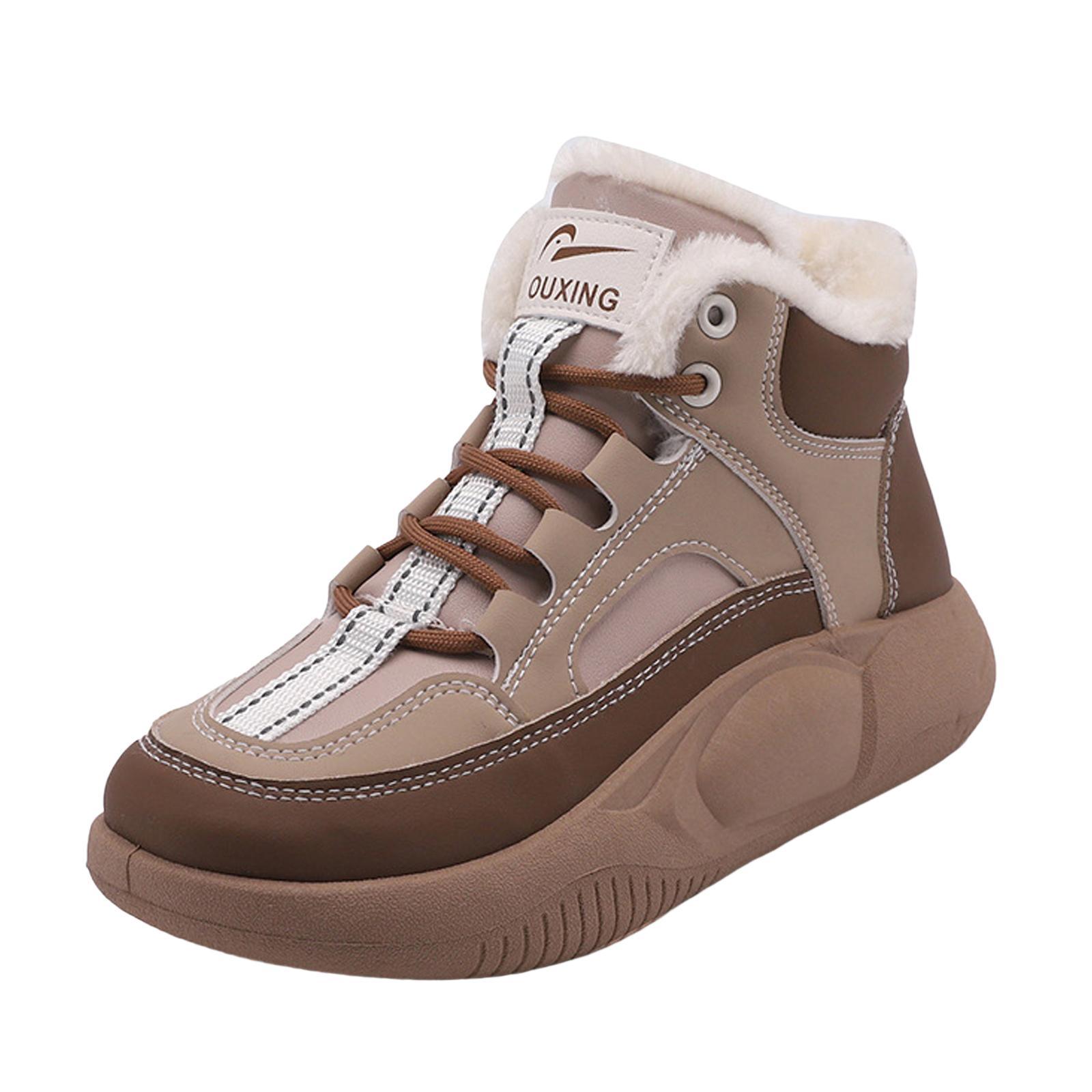 Women's Winter Snow Boots Thick Soled Ankle Booties for Running Work Hiker Outdoor