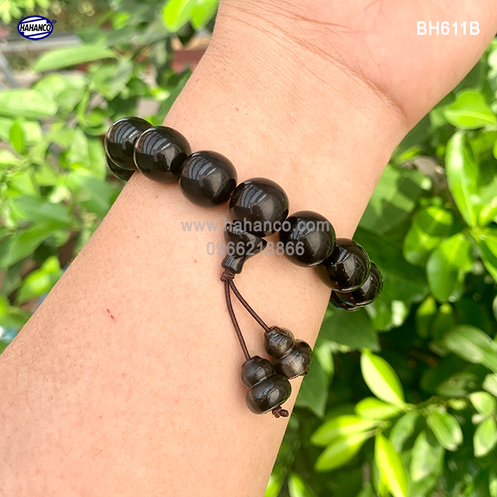 Vòng tay sừng Trâu đen Hồ Lô (BH611B) Mang lại May Mắn và Bình An cho bạn - Bracelet of HAHANCO