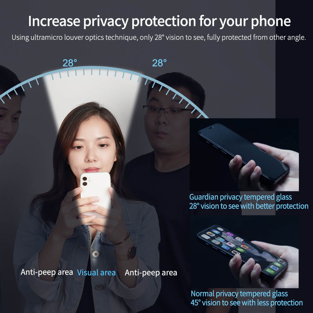 Bộ 2 miếng dán kính cường lực chống nhìn trộm full 3D cho iPhone 14 Pro hiệu Baseus Privacy Protector mỏng 0.3mm, vát cạnh 2.5D, độ cứng 9H - hàng nhập khẩu