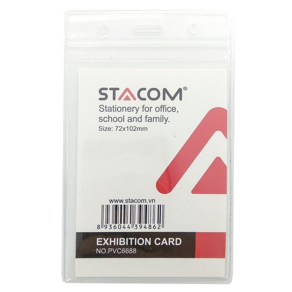 Bộ 4 Bảng Tên Nhựa PVC Stacom Có Khóa Kéo ID-PVC6688