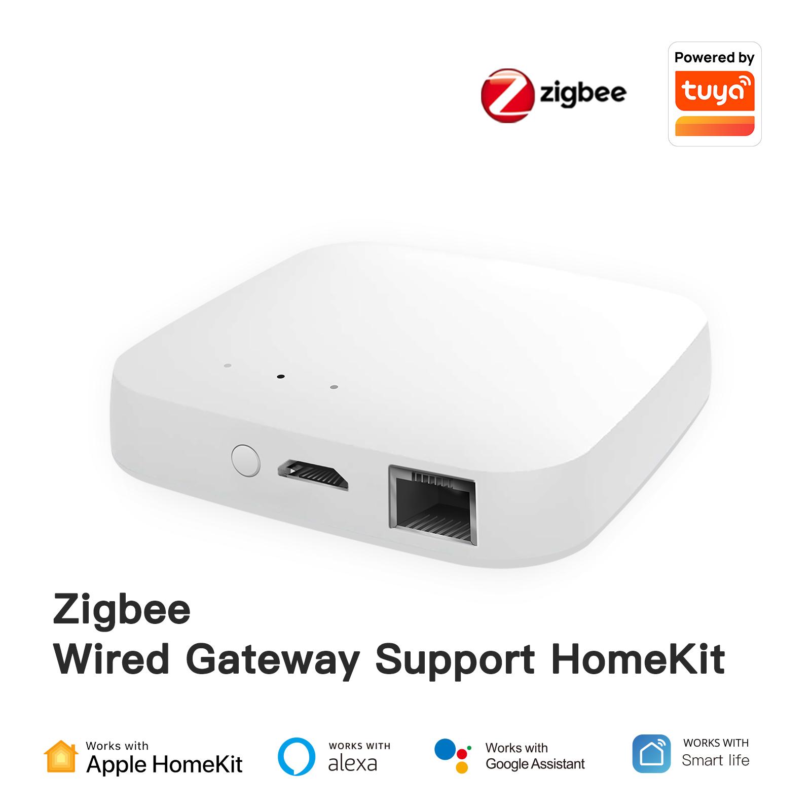 Tuya Zigbee Wired Gateway For Intelligent Home Automation for Zigbee Devices Smartphone APP Remote Control Gateway Compatible with Alexa Google Assistant Smart Life Apple HomeKit