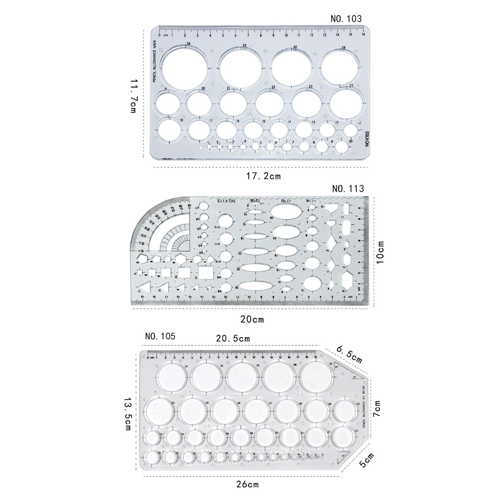 Multifunctional Geometric Ruler Template Ruler for Artists Drafting Painting