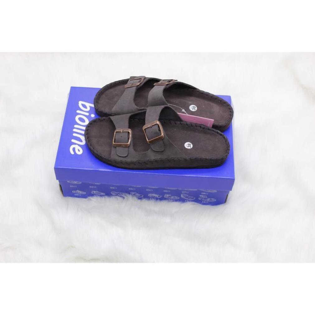 Dép birken vietnam da bò khâu tay UNISEX xuất khẩu châu âu Mã KT01