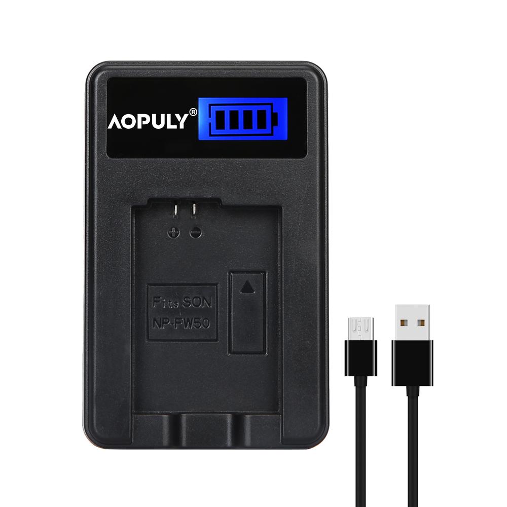 NP-FW50 NP FW50 Pin Màn Hình LCD Sạc USB Cho Máy Ảnh Sony BC-VW1 BC-TRW A7 ILCE-7 A7K ILCE-7K A7M2 A7R ILCE-7R A7S A5000