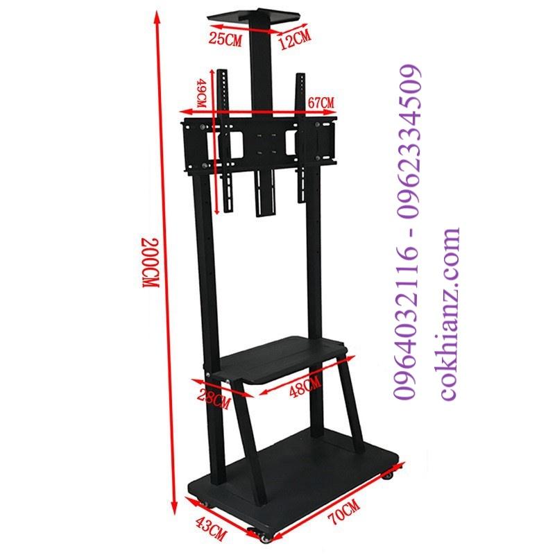 Giá Treo Tivi Di Động 1700 32 - 43 - 50 - 55 - 65 Inch Cột Treo Tivi Có Bánh Xe