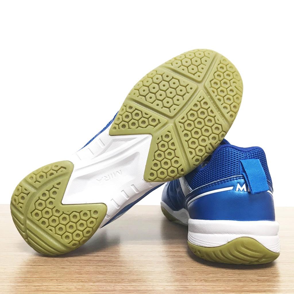 Giày cầu lông nam nữ Mira (2 màu lựa chọn xanh và xám bạc)