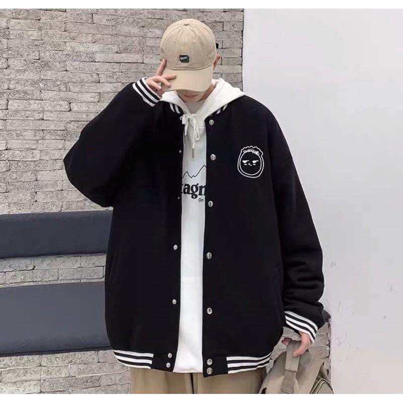 Áo Khoác BOMBER FACE tay dài form rộng chất xịn mịn UNISEX