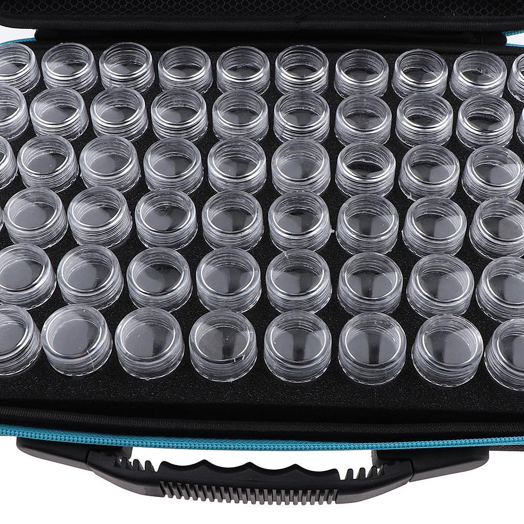 60 Grids 10ml Mini Empty Nail Powder Eye Shadow Grafts Bottles Storage Case