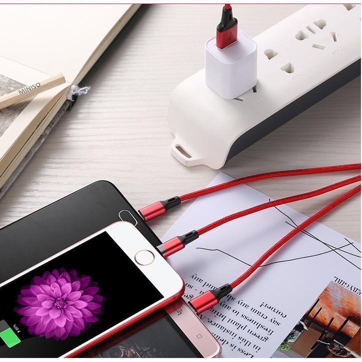 Cáp sạc nhanh Type-C/ cổng OTG và cổng Micro USB Thiết kế 3 trong 1 chuyên dụng