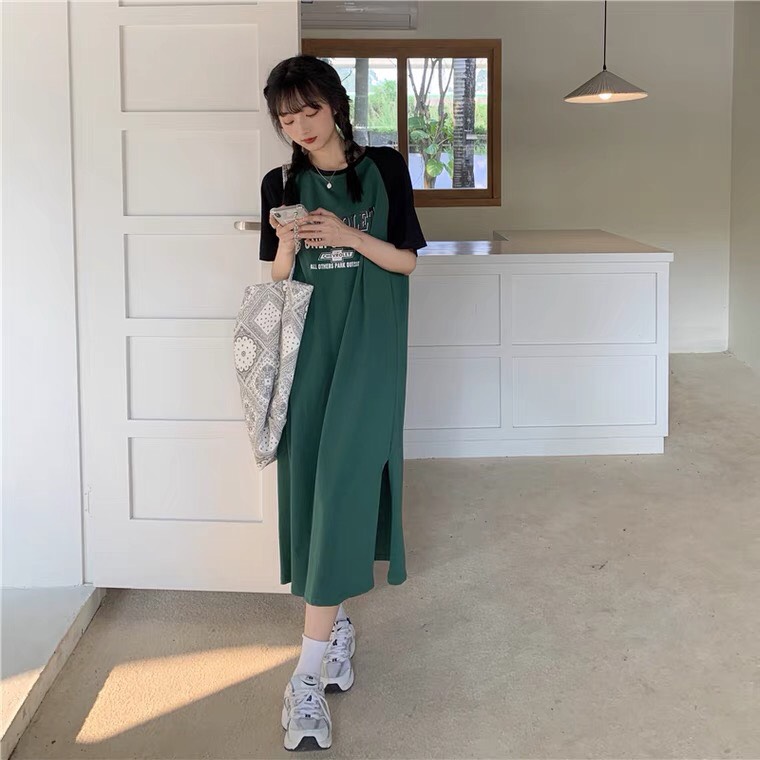 Váy Suông Ulzzang Cộc tay Vẻ năng động