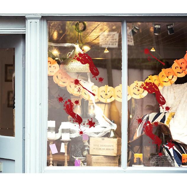 Decal trang trí tường - Halloween Bàn Chân Máu