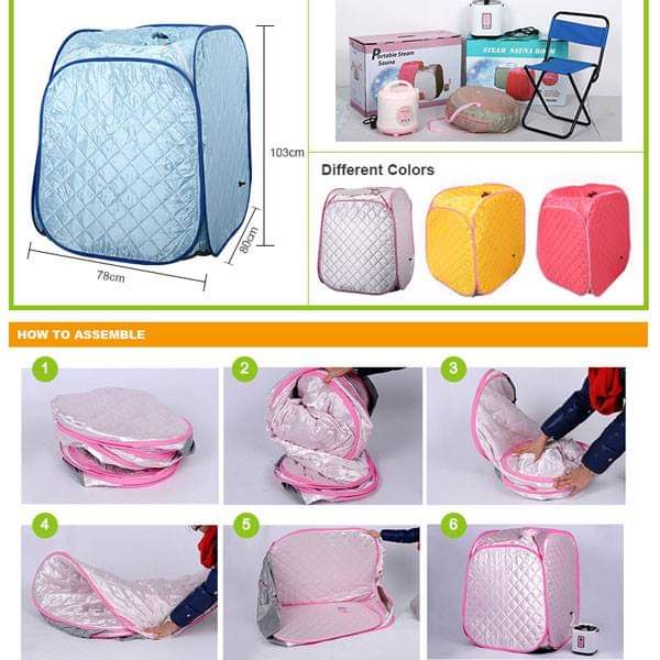 Lều xông hơi tự bung vuông vải dày 3 lớp, có mũ xông mặt