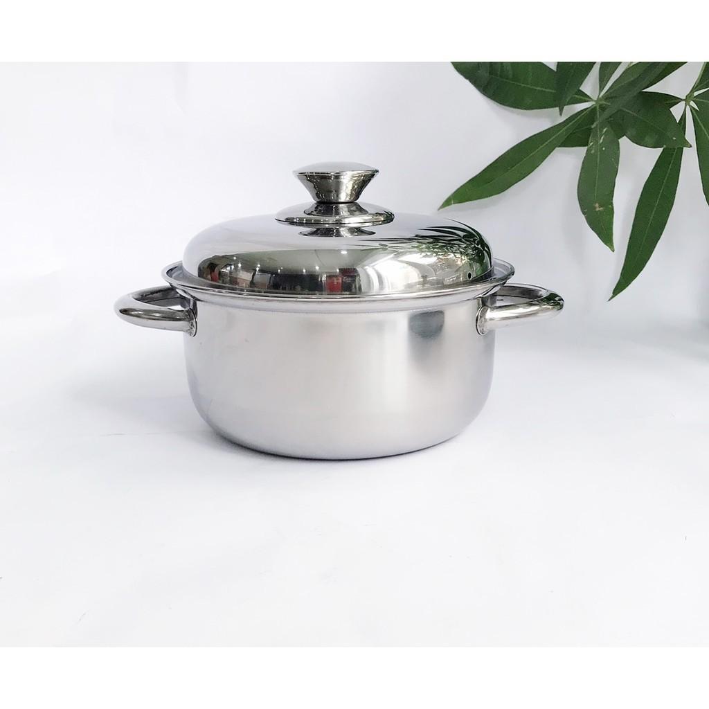 Bộ nồi 1 đáy inox 430 nắp inox - dùng được bếp từ