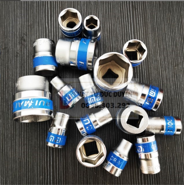 Đầu khẩu 1/2 vặn ốc, bulong, tuýp lục giác thép CR-V 8 9 10 12 13 14 15 16 17 18 22 23 24 27 30 32mm