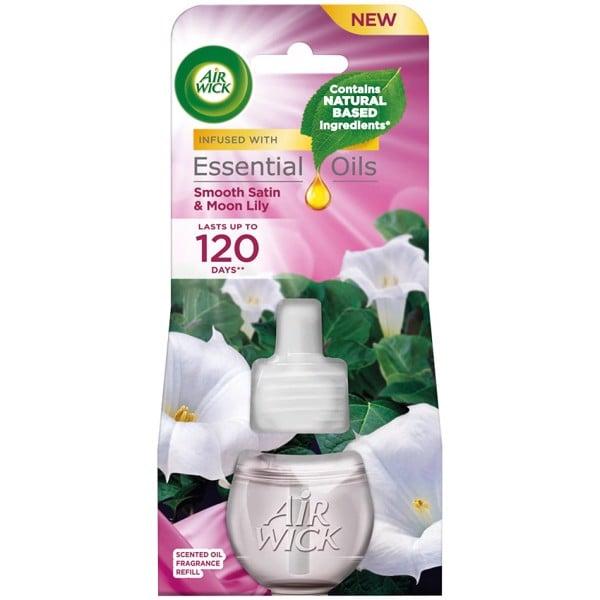 Chai tinh dầu cắm điện Air Wick Refill AWK2298 Smooth Satin &amp; Moon Lily 19ml (Hương hoa lily)