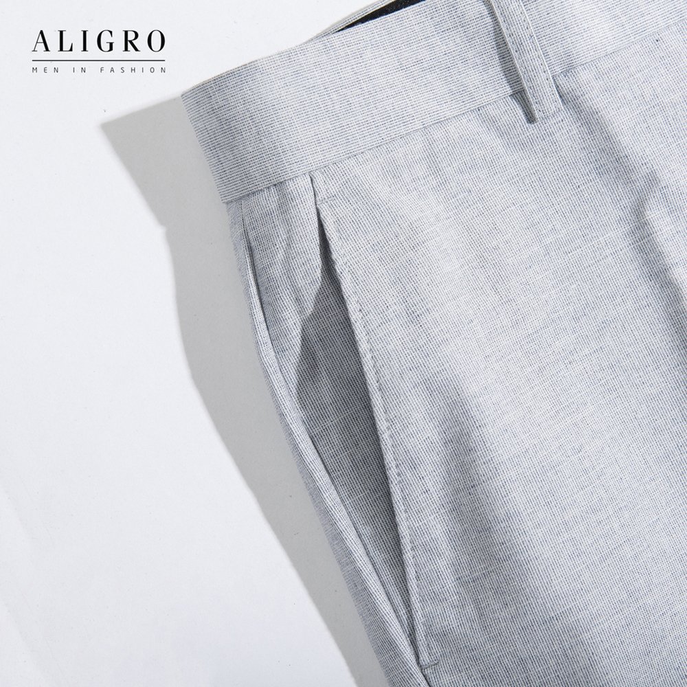 Quần Âu Nam ALIGRO Ghi Sáng, chuẩn form slimfit vải cotton cao cấp, tôn dáng, thoáng mát ALGO1026