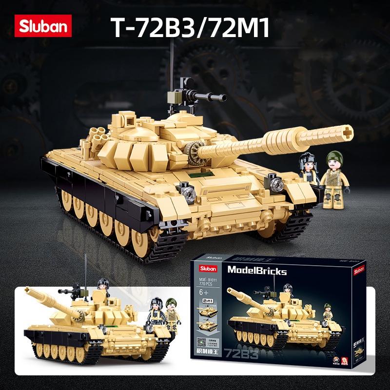 Đồ chơi Lắp ráp Xe Tăng Liên Xô T-72, Sluban B1011 Russy Tank, Xếp hình thông minh, Mô hình Xe Tăng