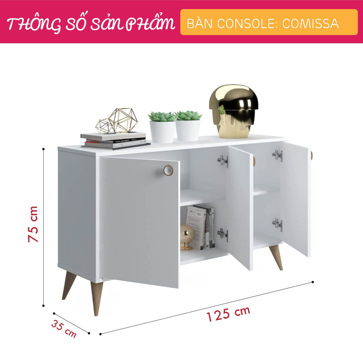Bàn sảnh ra vào gỗ hiện đại SMLIFE Comissas