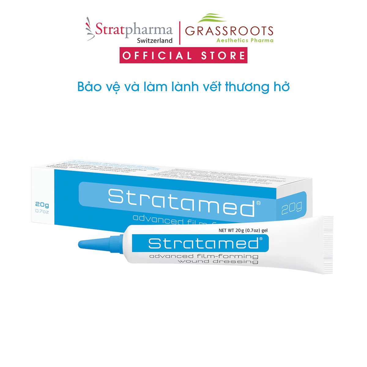 Gel Silicon bảo vệ và làm lành vết thương hở Stratamed 20g