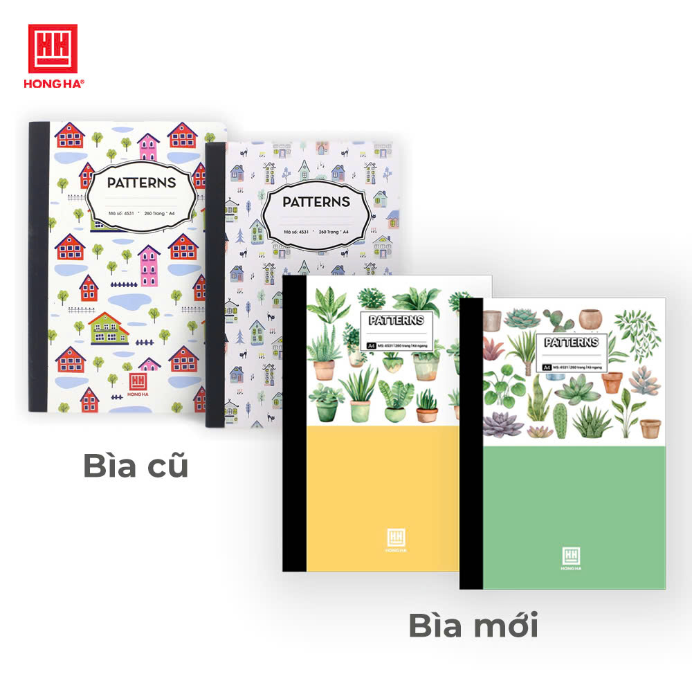 Sổ bìa bồi kẻ ngang A4 260 trang Hồng Hà Patterns - 4531