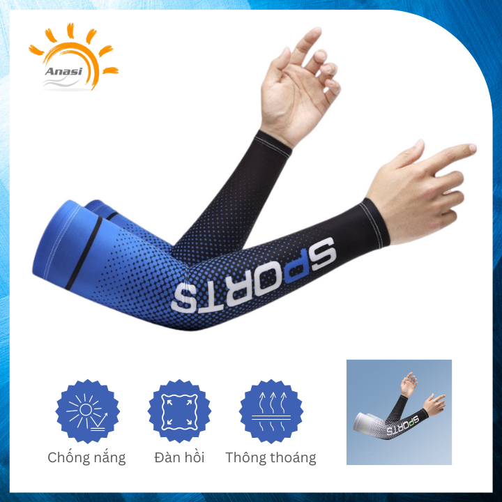 Ống tay áo chống nắng nam thể thao Anasi Sport Active Sun Protection Sleeves