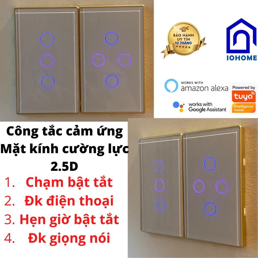 Công tắc thông minh viền nhôm mặt kính 2.5D cao cấp Tuya Smart life kết nối wifi và bluetooth mẫu mới 2022-Cần dây N