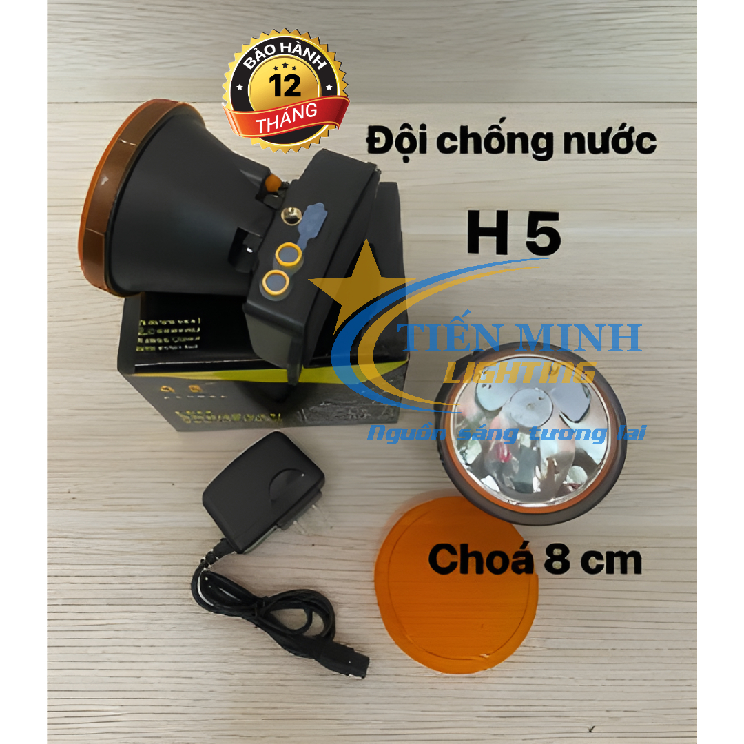 ĐÈN ĐỘI ĐẦU H5 500W (3 CHẾ ĐỘ SÁNG), TẦM CHIẾU XA 200M, SIÊU SÁNG, KÍN NƯỚC, ÁNH SÁNG TRẮNG/VÀNG, SỬ DỤNG CHIP LED SIÊU SÁNG, TUỔI THỌ ĐẾN 50.000 GIỜ