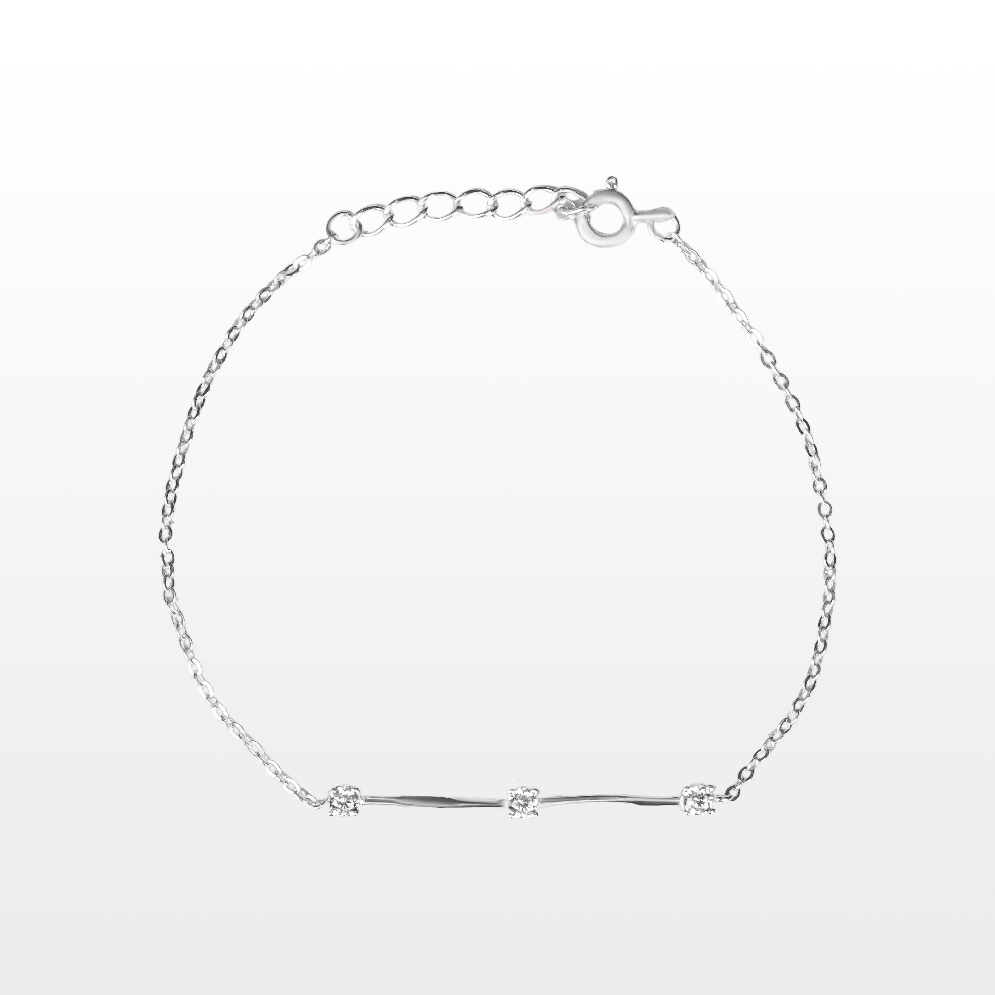 Lắc tay bạc đính đá giọt nước thanh ngang - SL5407