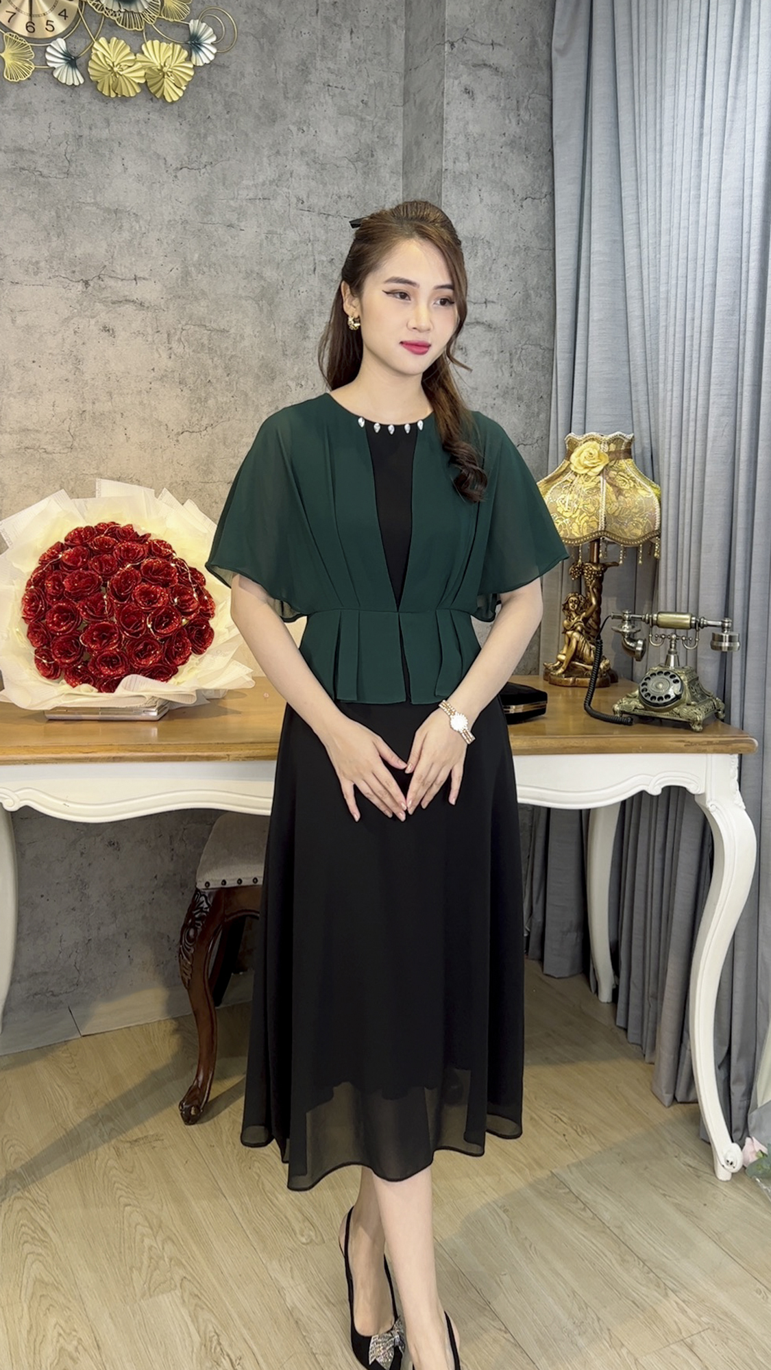 Đầm Trung Niên [ Linh Trà ] (TM 530) Bigsize Màu Sắc Trẻ Trung Tươi Sáng Họa Tiết Sang Trọng Đi Làm Đi Tiệc Cho Bà