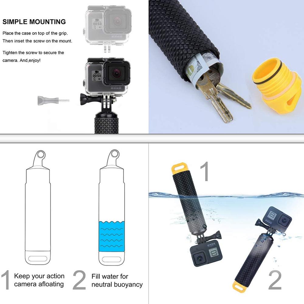 Bộ Phụ Kiện Máy Ảnh Hành Động SOOCOO Cho Gopro Hero 11 10 9 8 7 6 Cho Xiaomi Yi Bộ Dây Đeo Gắn Gậy Chụp Hình Selfie Stick Xe Máy