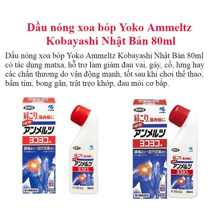 Dầu nóng xoa bóp YokoYoko Kobayashi 80ml nội địa Nhật Bản