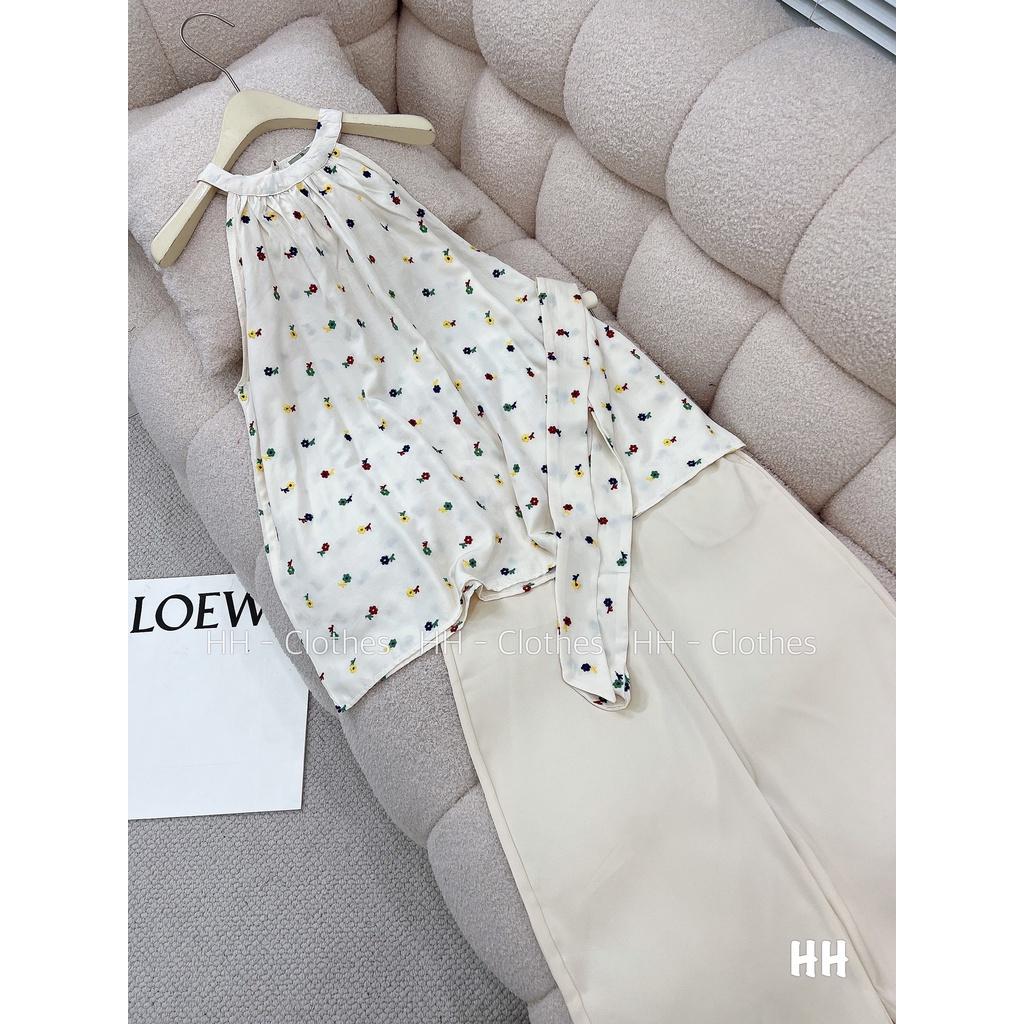 SET BỘ ĐI CHƠI, SET 2 MÓN ÁO YẾM HOA PHỐI QUẦN SUÔNG ỐNG RỘNG CỰC SANG HÀNG QUẢNG CHÂU CAO CẤP