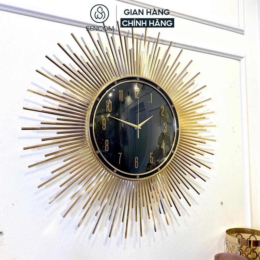 Đồng hồ treo tường nghệ thuật tia đen SENCOM thiết kế phong cách Bắc Âu decor trang trí nhà cửa- Hàng chính hãng