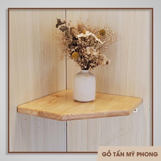 Kệ góc treo tường gỗ tự nhiên dấu chân dùng để trang trí, decor, kích thước 20cm-30cm