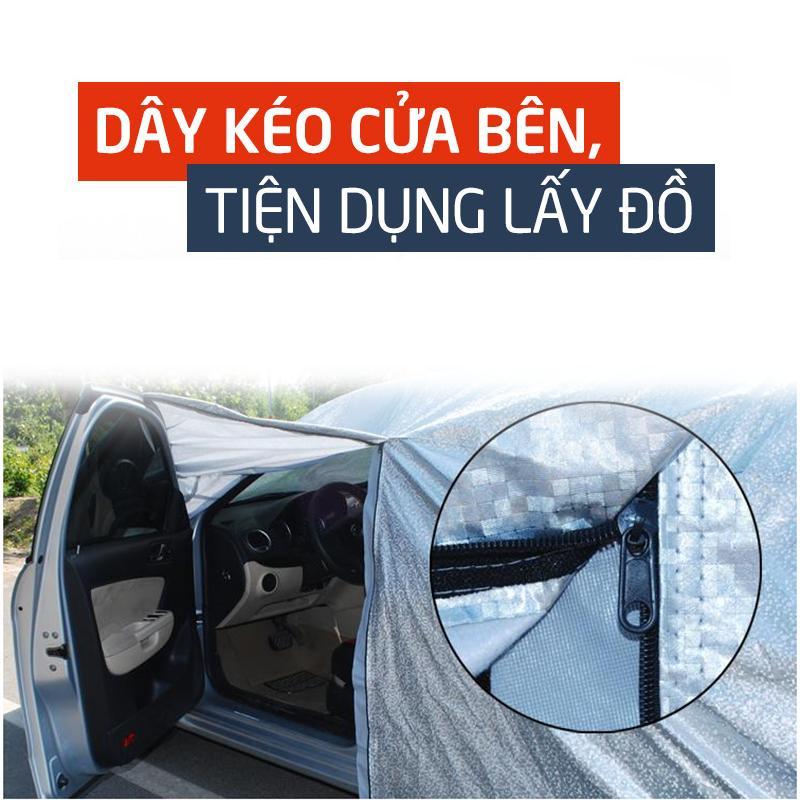 [KIA CAREN] Bạt Phủ xe Ô Tô Bạt phủ xe hơi - áo trùm che phủ xe hơi nhôm bạc 4 chỗ đến 7 chỗ