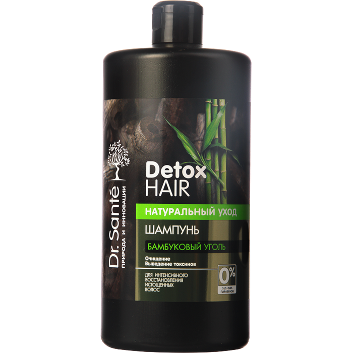 Dầu gội detox tóc và da đầu chiết xuất than tre hoạt tính Dr. Sante 1000 ml