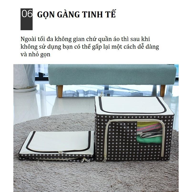 TÚI ĐỰNG QUẦN ÁO KHUNG THÉP ÁO 66L- LIVING BOX