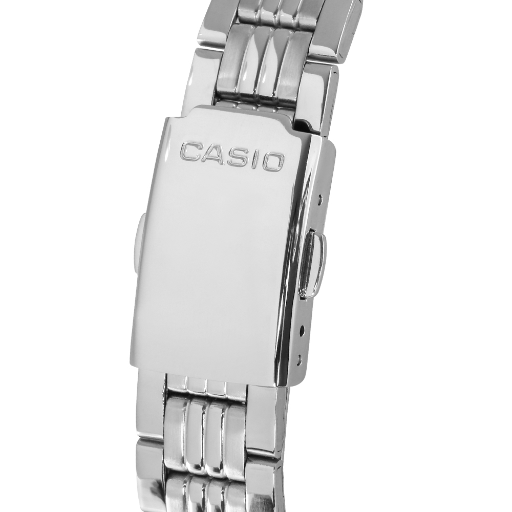 Đồng hồ Casio Pin Nữ dây Kim loại kính Cứng LTP-1358D-2AVDF