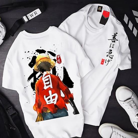 BST Áo phông unisex nam nữ in hình one piece - luffy - ace zoro ngầu hết nấc