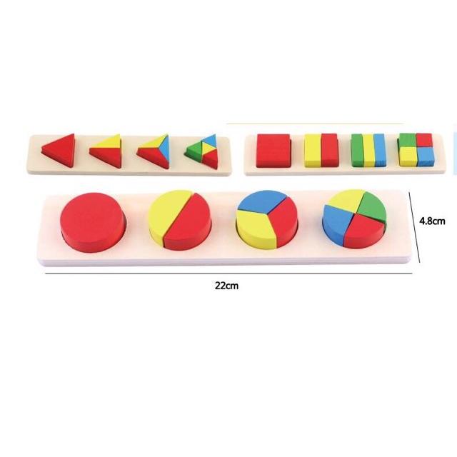 Bộ Giáo Cụ Montessori 8 Món - Giúp Bé Phát Triển Trí Tuệ về Hình Học, Toán Học - Hàng gỗ loại 1