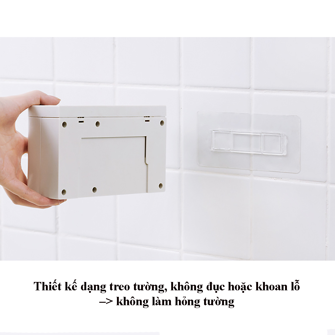 Giá để bàn chải đánh răng và dụng cụ lấy kem đánh răng tự động 2458 treo tường đa chức năng