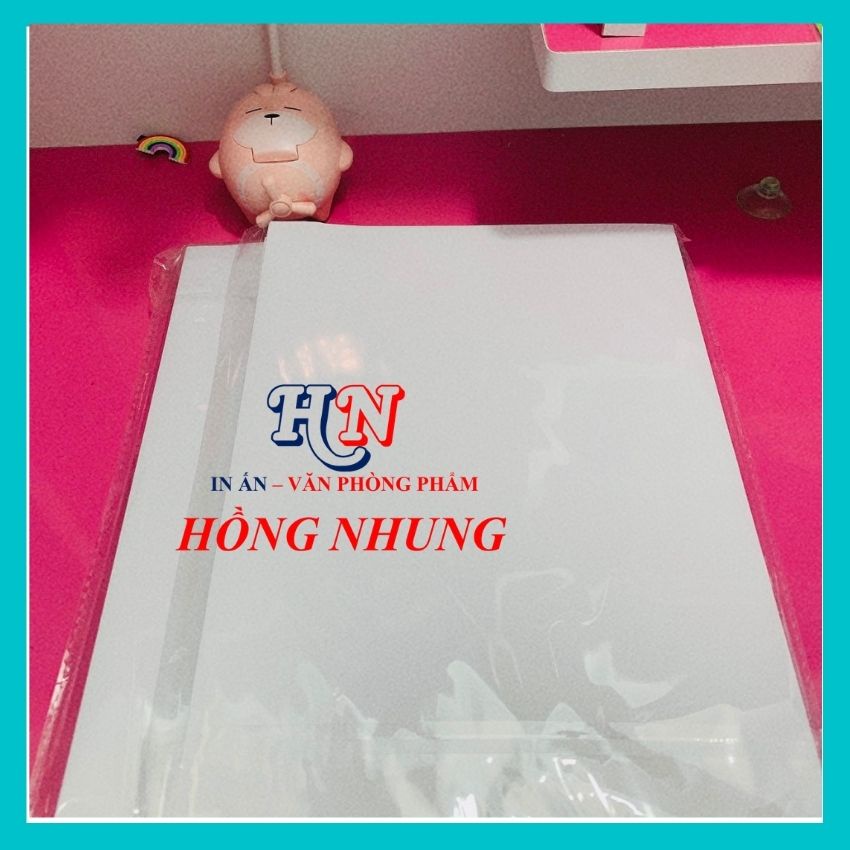 [HỒNG NHUNG] Xấp 100 tờ Decal A4 Đế Xanh - Siêu Dính, Mặt Giấy Mịn