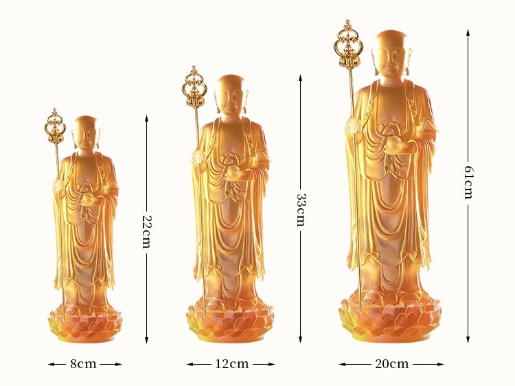 Tôn tượng Địa Tạng Bồ Tát bằng đá liuli