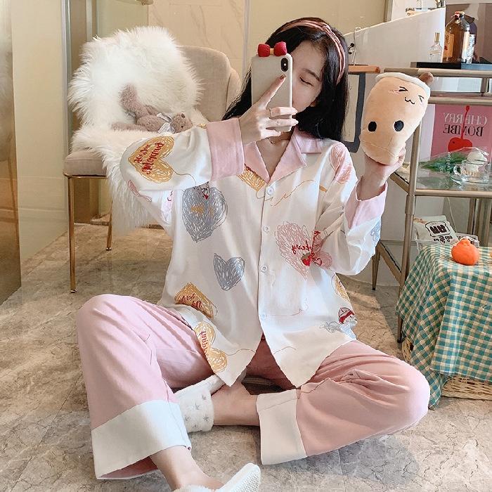 Bộ Ngủ, Đồ Bộ Nữ Cotton Áo Dài Quần Dài Họa Tiết Dễ Thương Nhiều Mẫu DDCP03