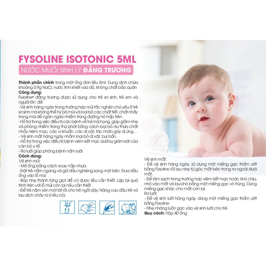 Fysoline - Nước muối sinh lý Pháp - Vệ sinh mắt, mũi, miệng cho bé (hộp 5 ống)