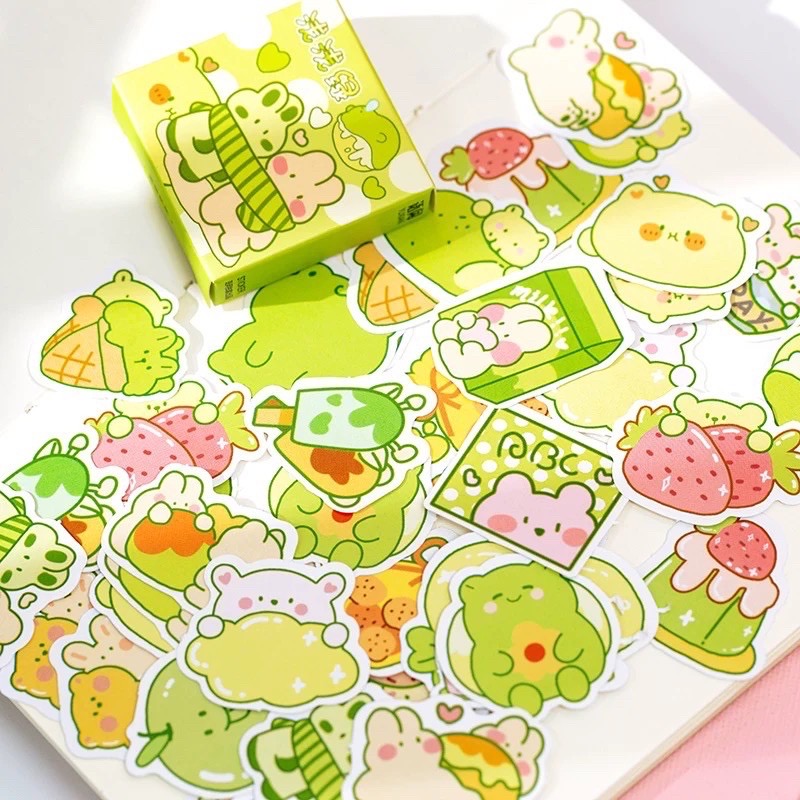 Set 6 hộp 50 pcs stickers dễ thương dùng để trang trí