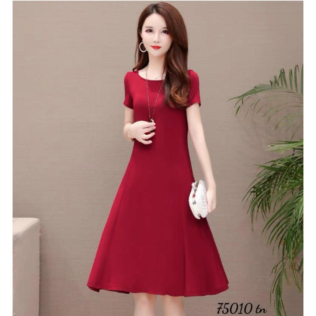ĐẦM ĐŨI QUÃNG CHÂU,THIẾT KẾ HỌA TIẾT TRƠN NHƯNG KHÔNG KÉM PHẦN SANG TRỌNG THỜI TRANG KING STORE