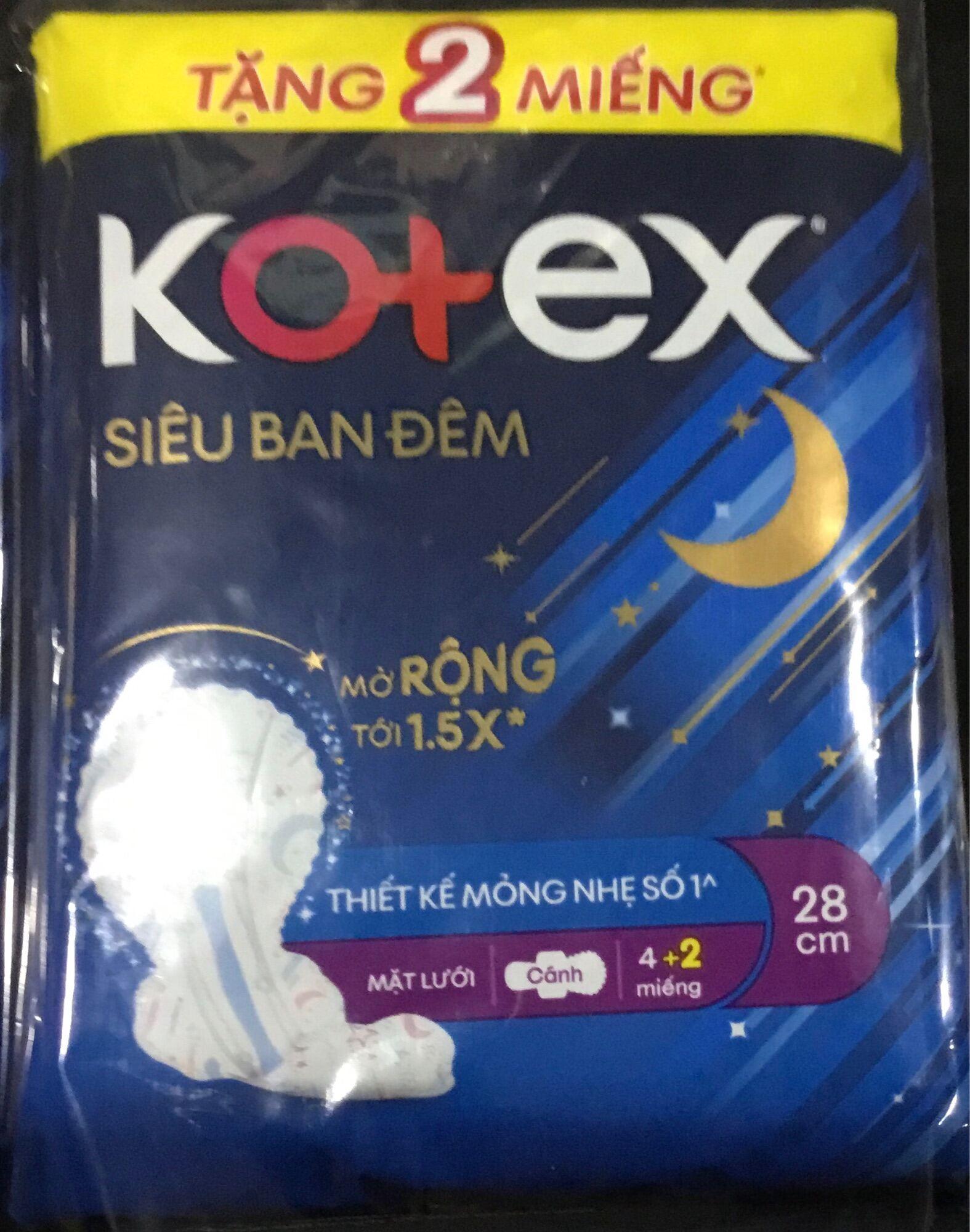 1 Gói Băng Vệ Sinh Kotex Siêu Ban Đêm 28cm - Mỗi Gói 4 Miếng -HSD luôn mới