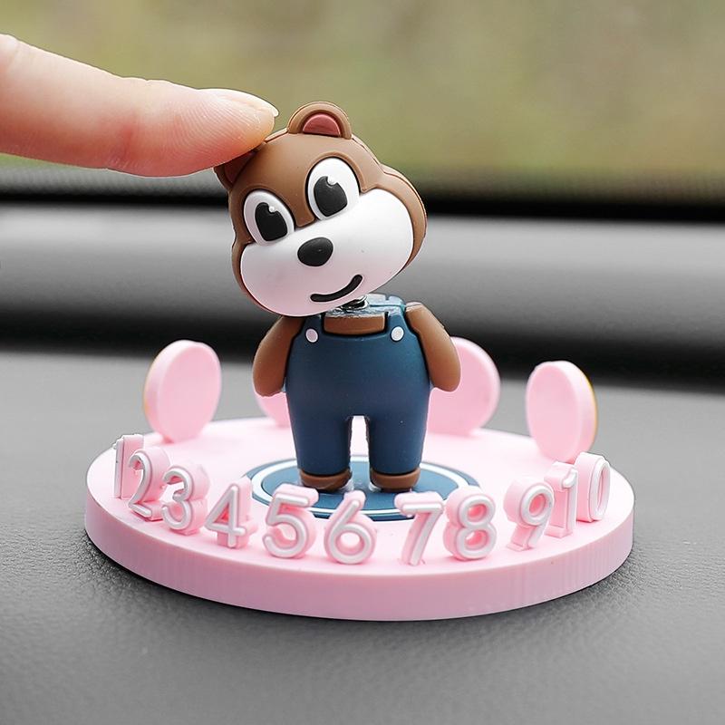 Thẻ Đỗ Xe Tạm Thời Hình Tròn Họa Tiết Hoạt Hình Trang Trí Nội Thất Xe Hơi